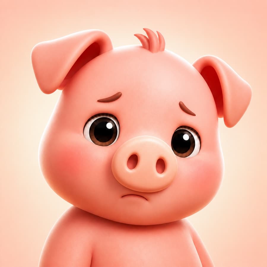 Pocket Piggy looking thoughtful