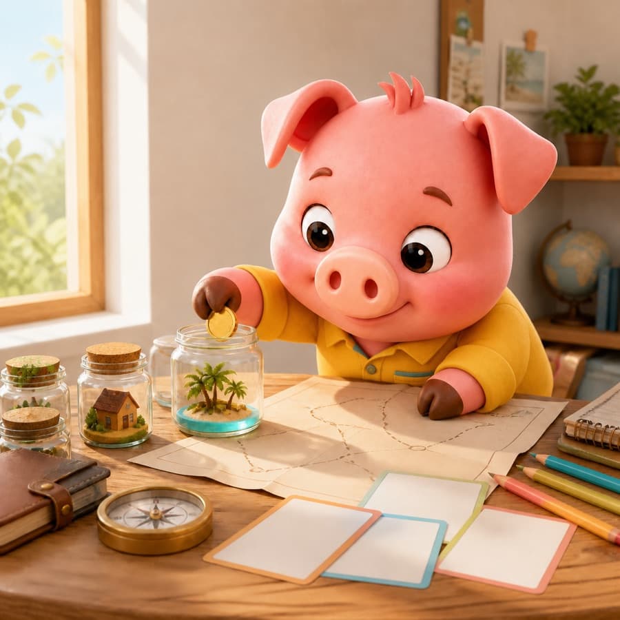 Pocket Piggy planning a savings goal