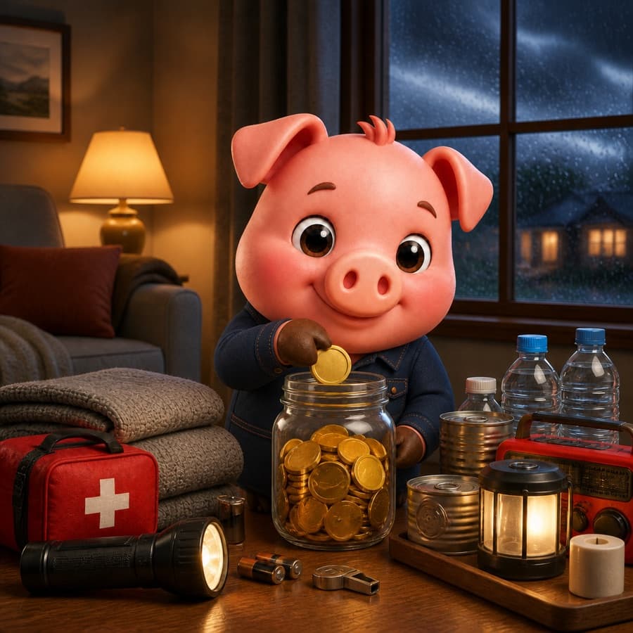 Emergency savings goal scene