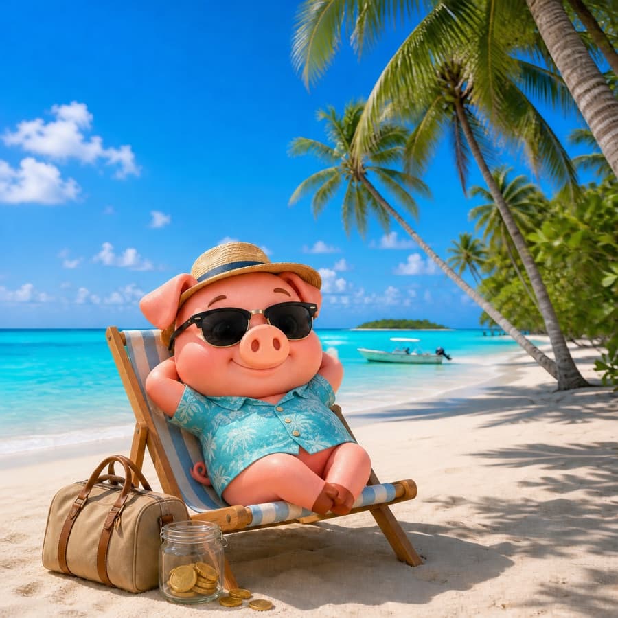 Travel savings goal scene