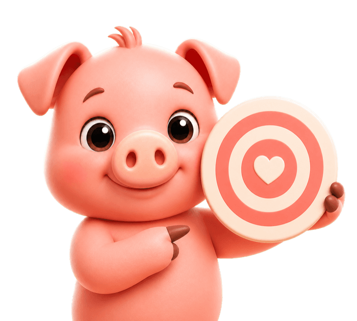 Pocket Piggy holding a goal target